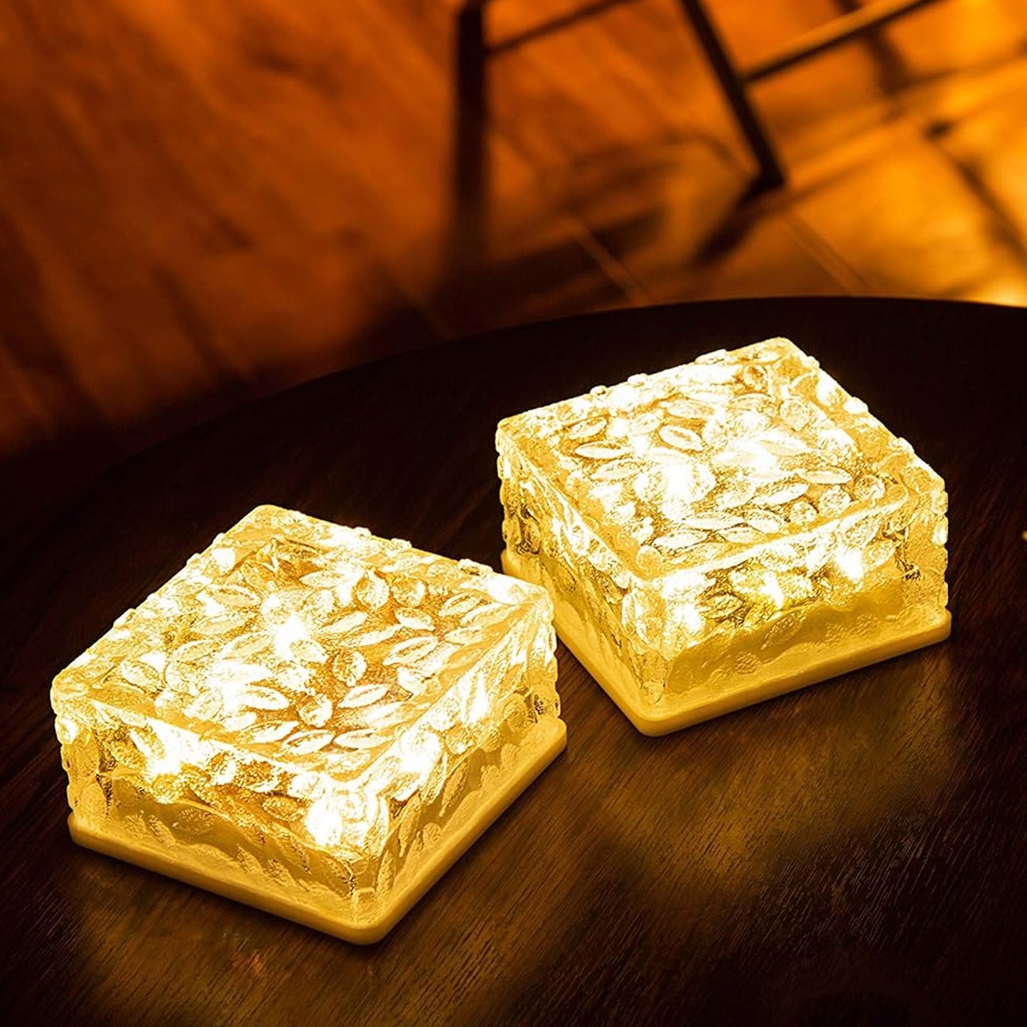 Solar Ice Cube Garden Light – Warm LED Outdoor Decor for Pathways, Backyard & Parties