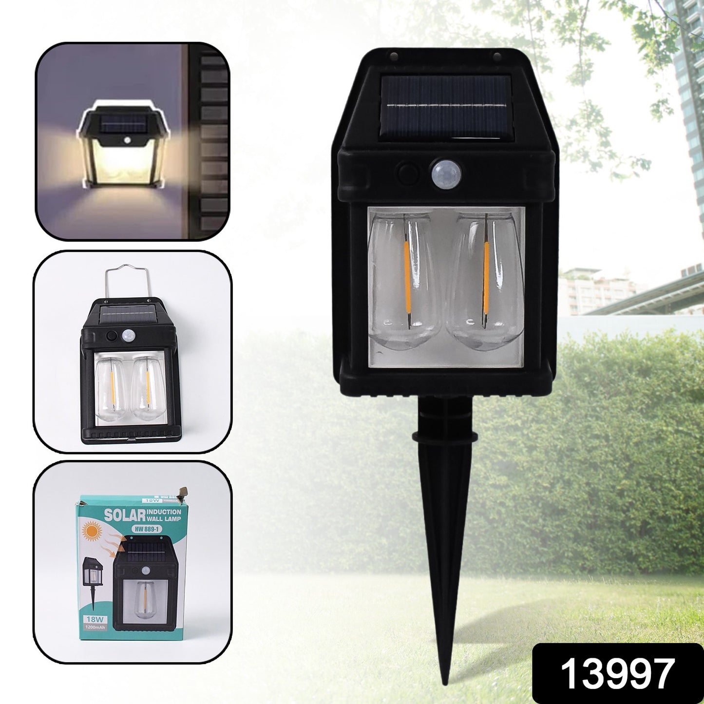 18w Solar Wall Double Lights Lamp With 2 Modes Motion Sensor (1 Pc)