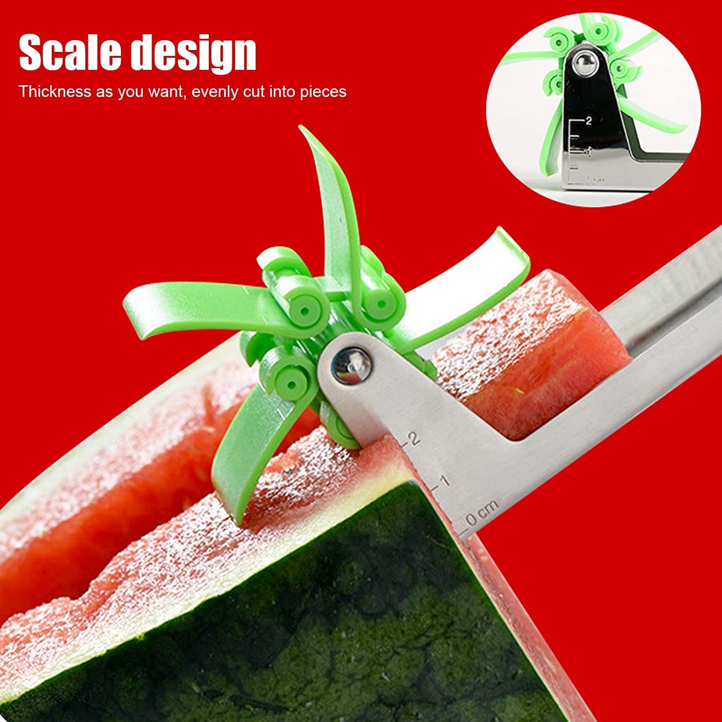 Stainless Steel Watermelon Cutter – Washable Windmill Slicer & Peeler for Easy Use