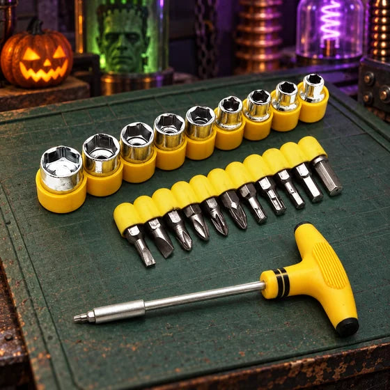 T-Handle Ratchet Screwdriver & Socket Kit – 24 Pieces