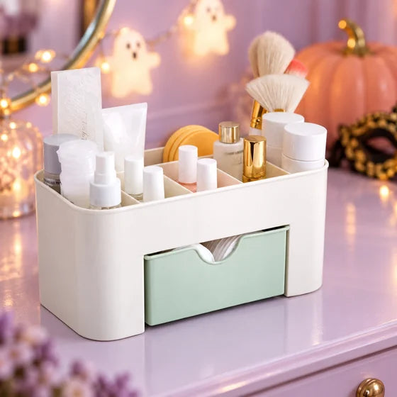 Makeup Storage Box with Drawer & Compartments