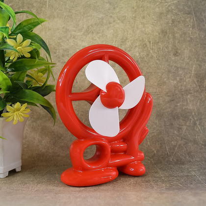 White cart shape USB mini fan, front view