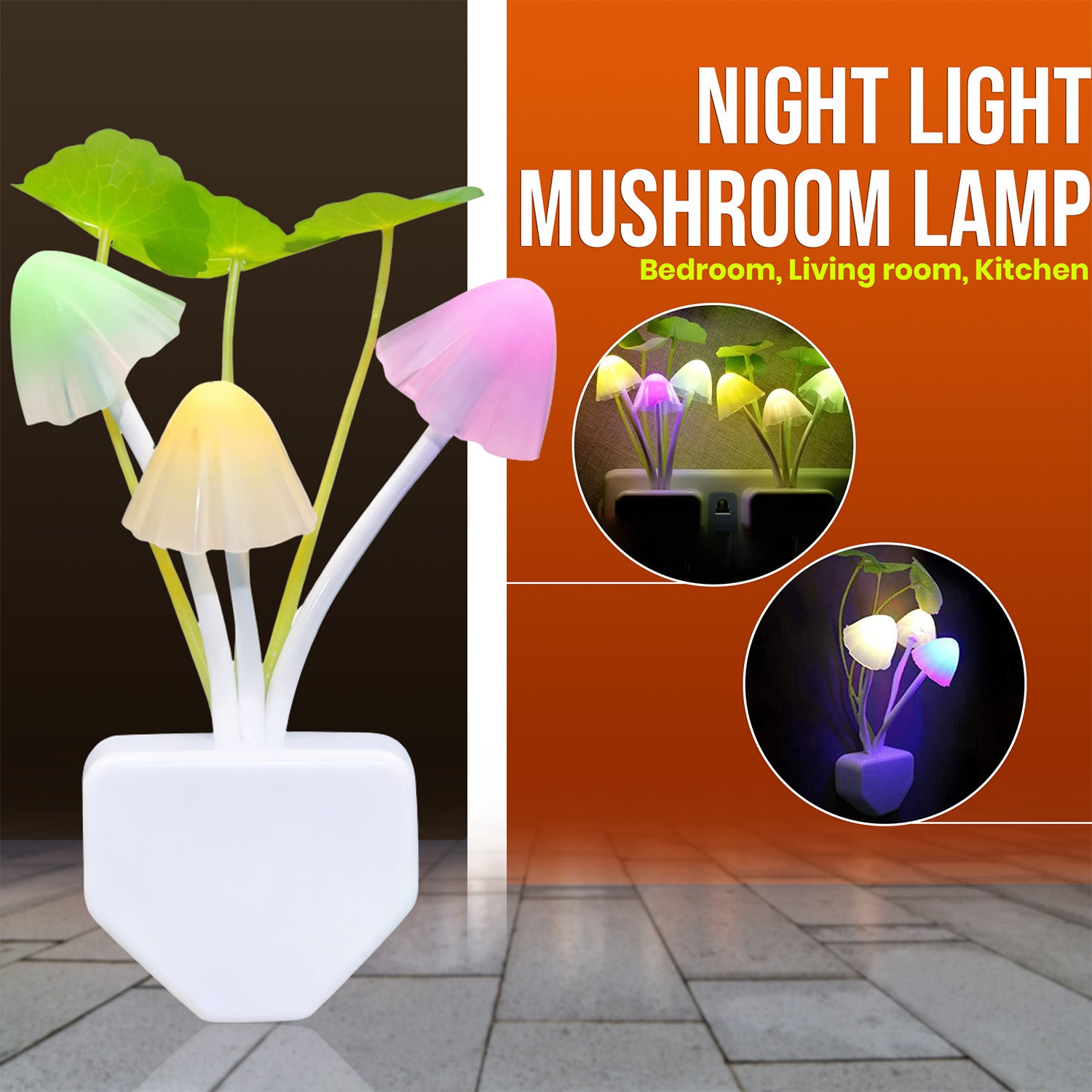Mushroom Night Lamp – Color Changing LED Night Light for Bedroom & Kids Room