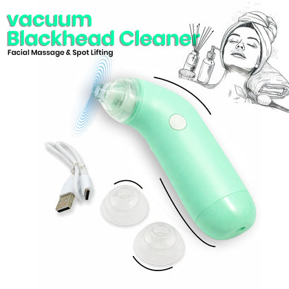 Mini handheld vacuum blackhead remover with multiple suction heads