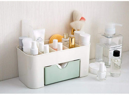 360 Makeup Cutlery Box with drawer and compartments on desk