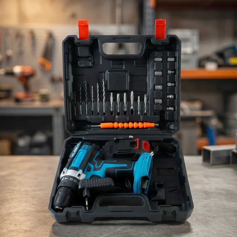 Cordless Drill Machine Tool Kit Set With Drill Bits