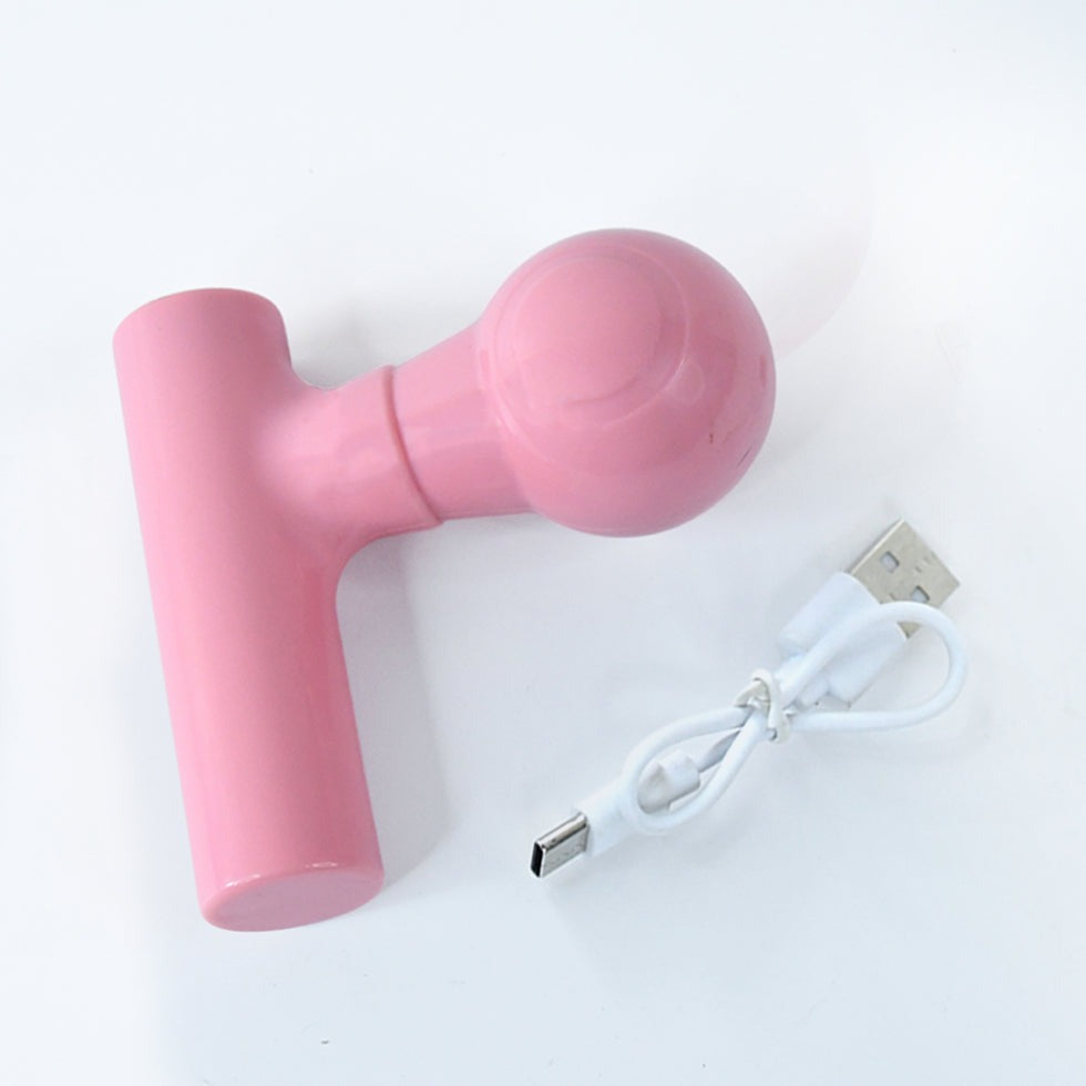 Portable mini massager showing one-button control