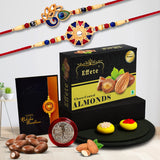 Rakhi Gift Combo – Premium Rakhis, Choco Almonds & Silver Coin | Wukusy