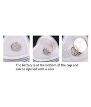 Heart Shape LED Blinking Glass Cup base showing replaceable batteries