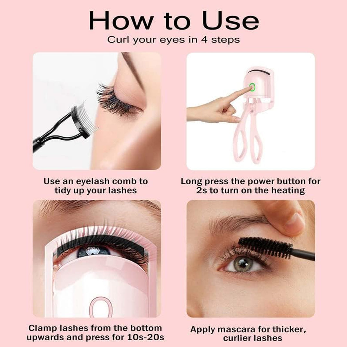 Stylish Electric Heated Eyelash Curler Colors