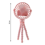 Back view of portable fan showing USB charging port & speed controls