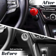 Car push start button cover showing adhesive for easy installation