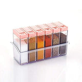122 Plastic Spice Jars Set of 6 - Airtight, Dishwasher Safe, Multicolor