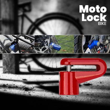 Heavy duty disc lock securing a motorcycle brake disc