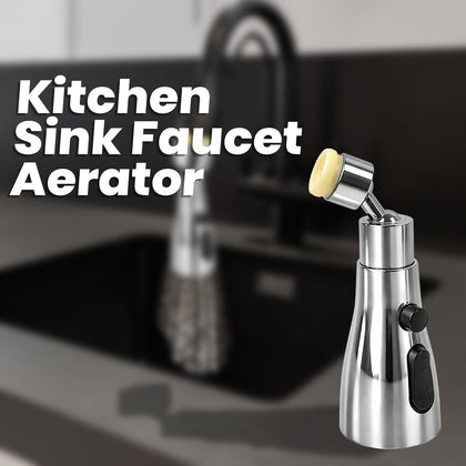 3-function pull down kitchen faucet sprayer attached to a sink