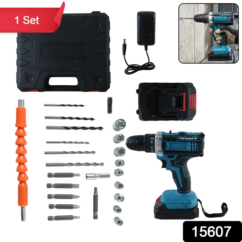Cordless Drill Machine Tool Kit Set With Drill Bits