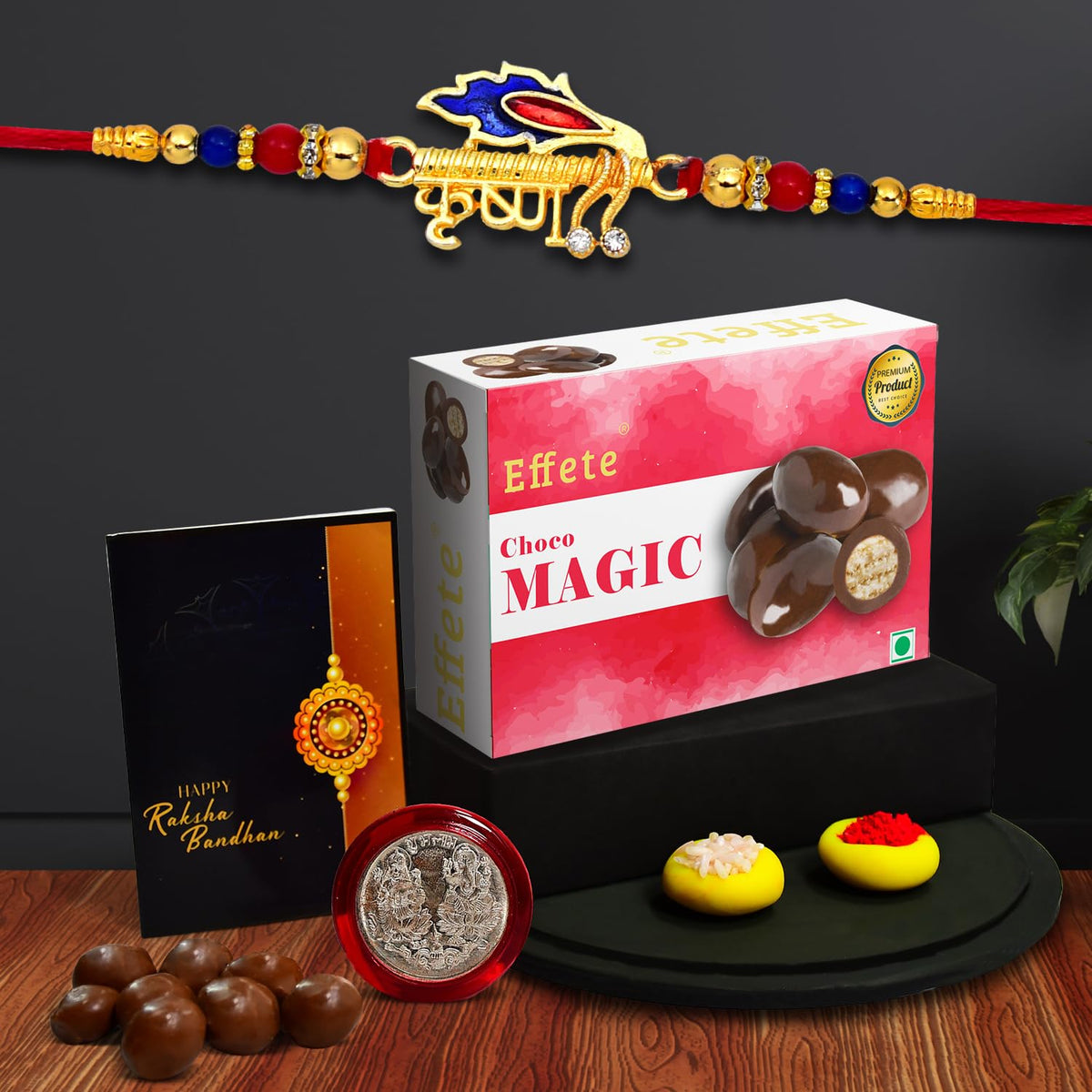 Shri Krishna Rakhi Set with Chocolate Magic 32gm