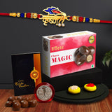 Shri Krishna Rakhi Set with Chocolate Magic 32gm - Perfect Raksha Bandhan Gift