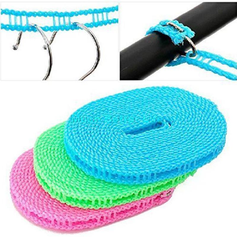 Cloth Drying Nylon Rope with Hooks – Indoor & Outdoor Laundry Line