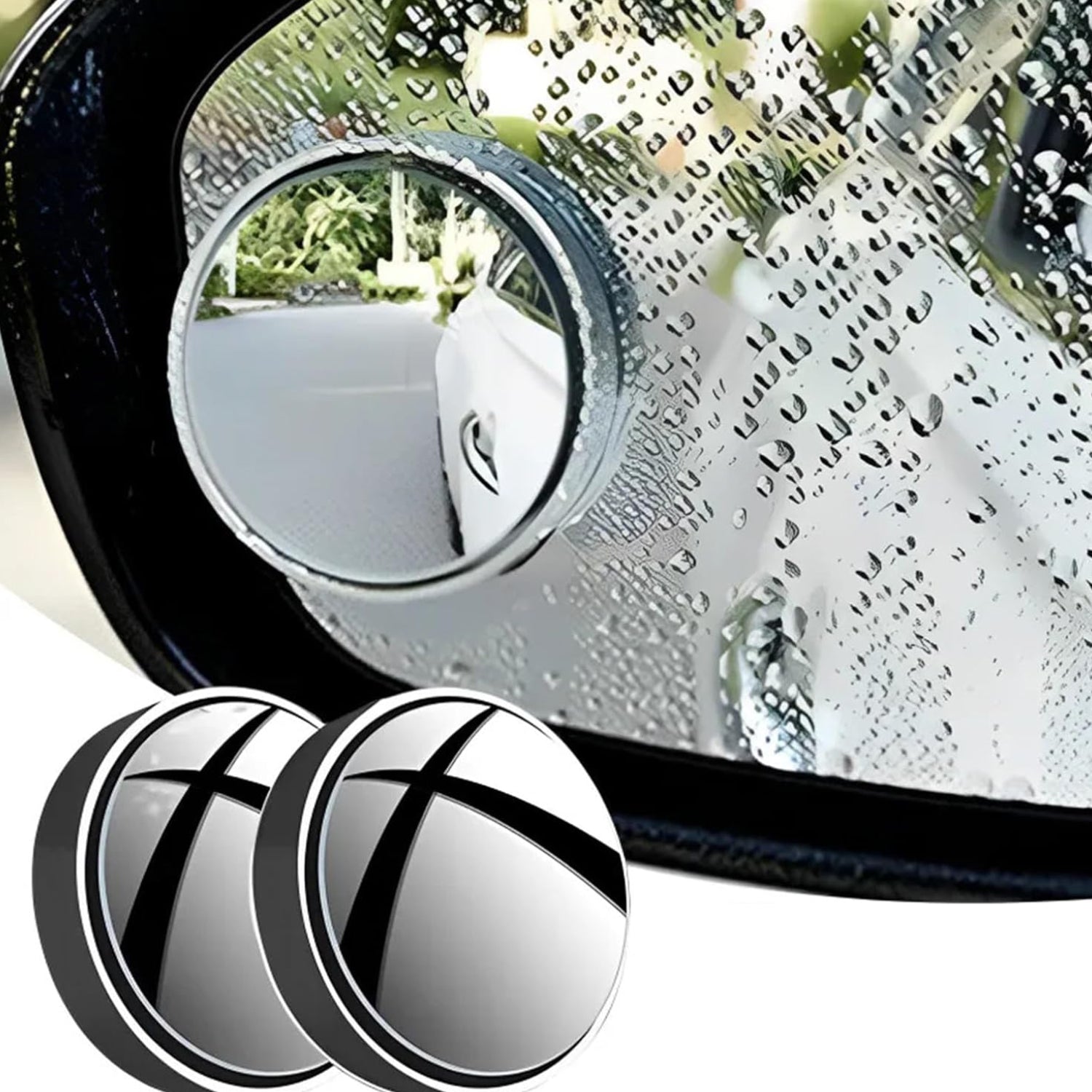 360degree Blind Spot Round Wide Angle Adjustable Convex Rear View Mirror (Pack Of 2)