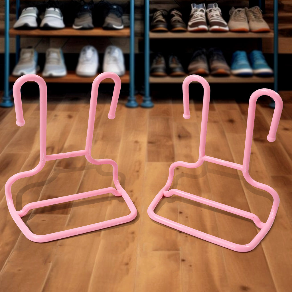Pair of sneakers drying on the multi-function shoe rack