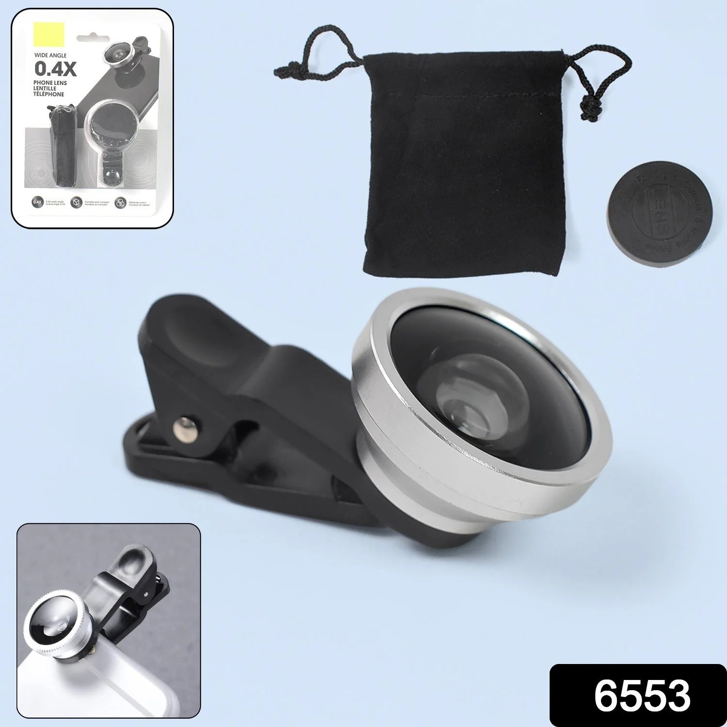 6553 Camera Lens External Phone Lens Phone Camera Lens 0.45x Universal Ultra Wide Angle 12.5x Beauty Function External Lens Camera Accessories For Take Pictures Most Android Smartphone