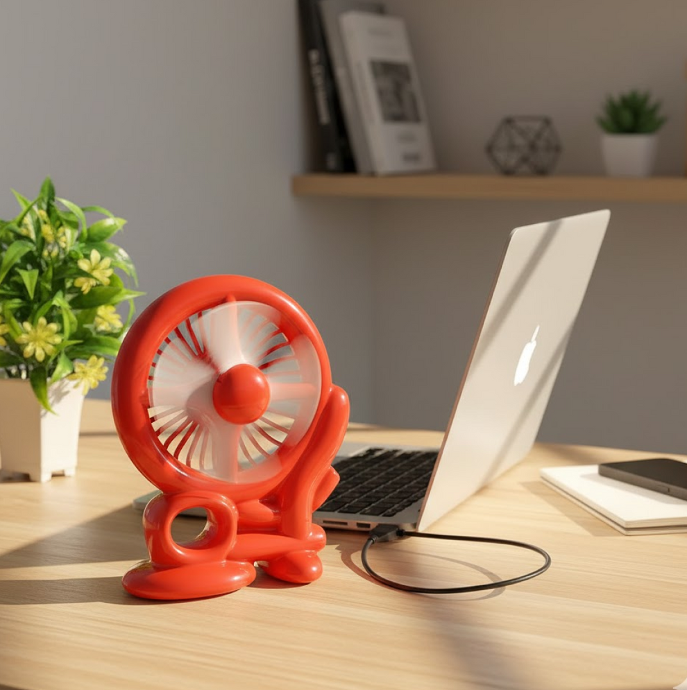 Cart Shape Mini Fan Usb Powered Portable Usb Mini Cooling Fan (Battery Not Include)