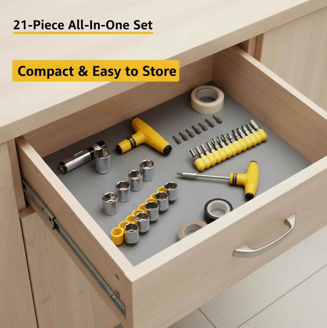 24 Pcs T-Shape Screwdriver Set – Ratchet Socket Spanner Tool Kit