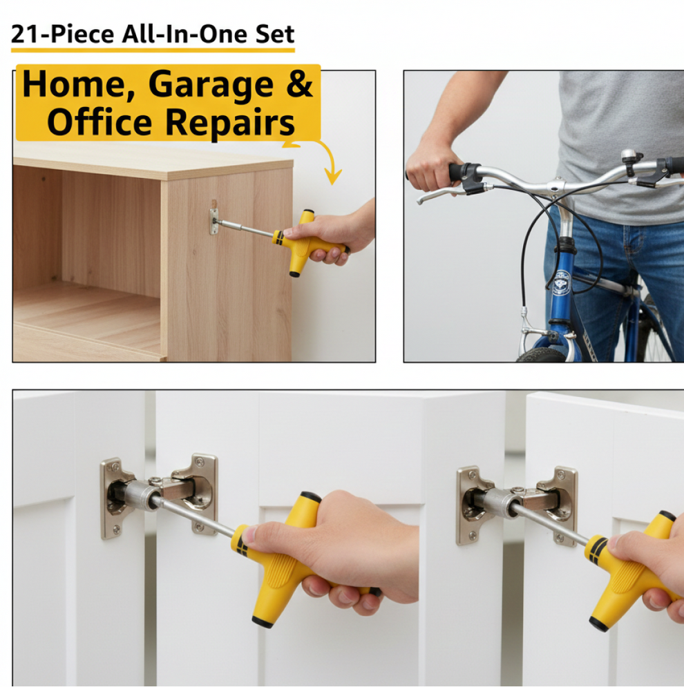 Person using the ergonomic T-handle screwdriver for electronic device repair
