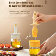 Dimensions of the 2-in-1 oil dispenser bottle with basting brush