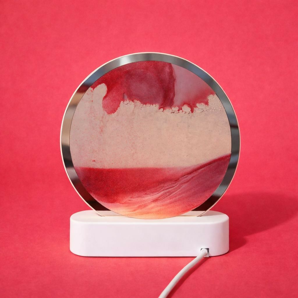 Round Sand Art LED Table Lamp Decorative Night Light