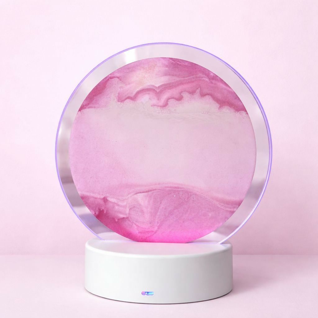 Round Sand Art LED Table Lamp Decorative Night Light