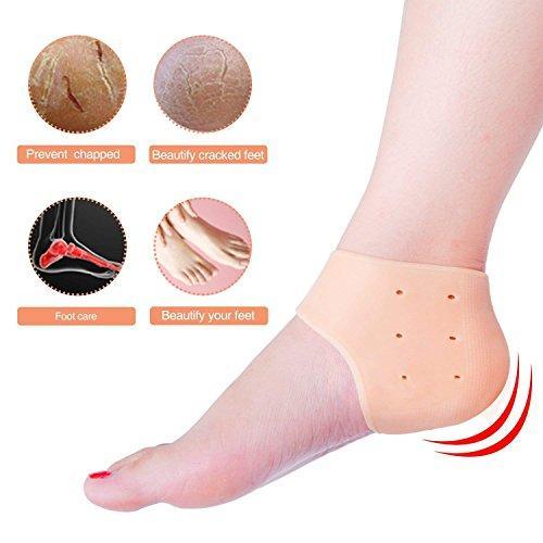 Silicone gel heel sleeve for cracked heel repair - front view