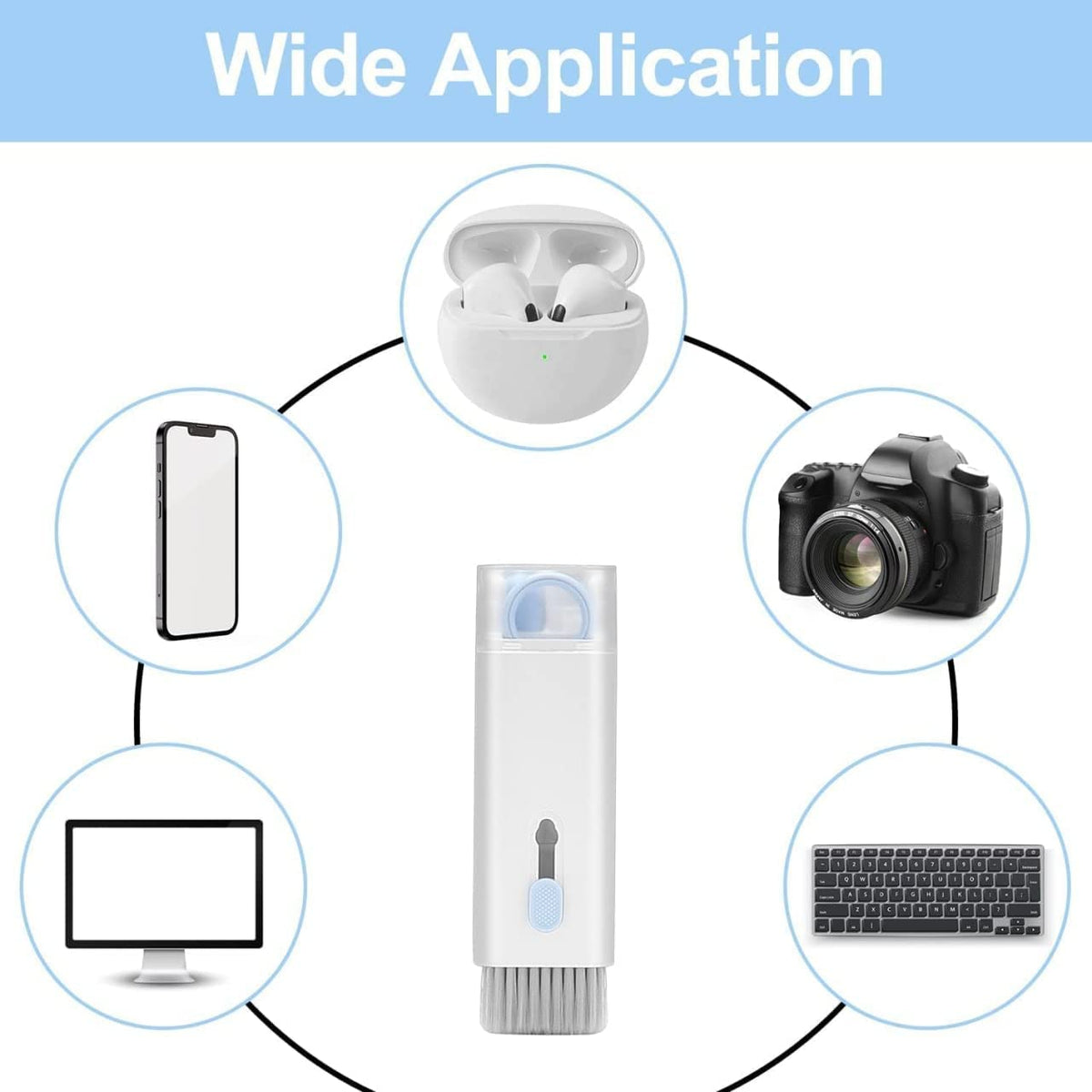All 7 electronic cleaning tools grouped together