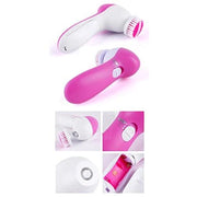 5-in-1 massager with stone polisher and brush attachments