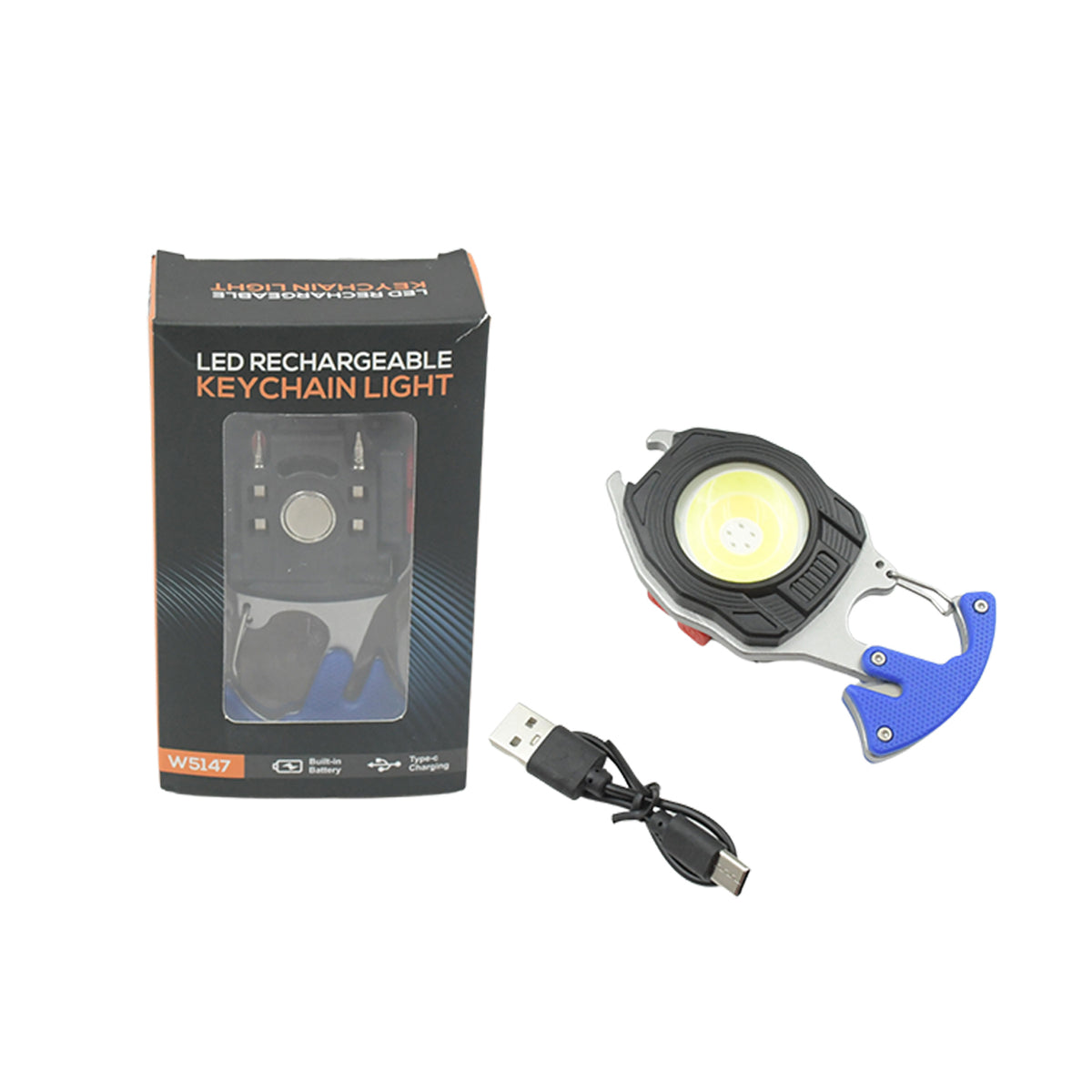 USB charging port on the multi-function keychain light