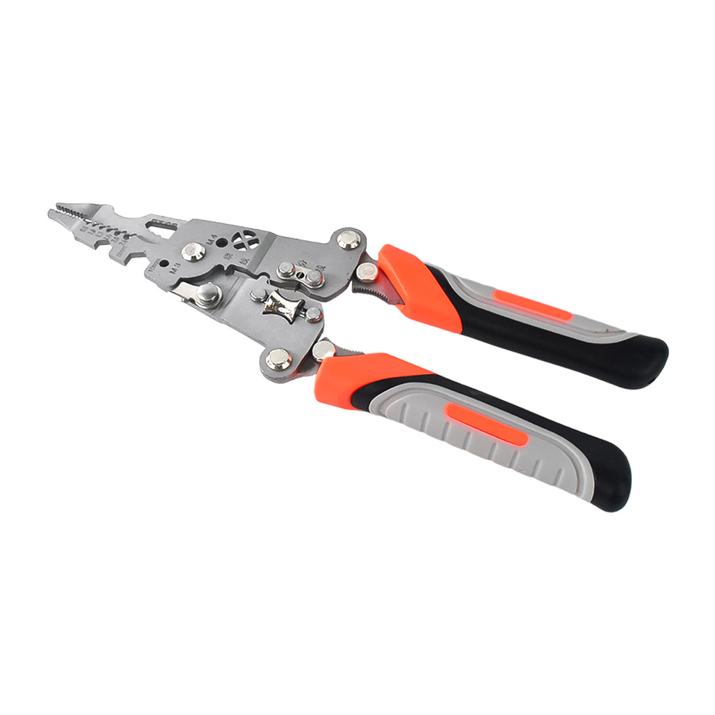 8-in-1 wire stripper pliers soft grip and storage box