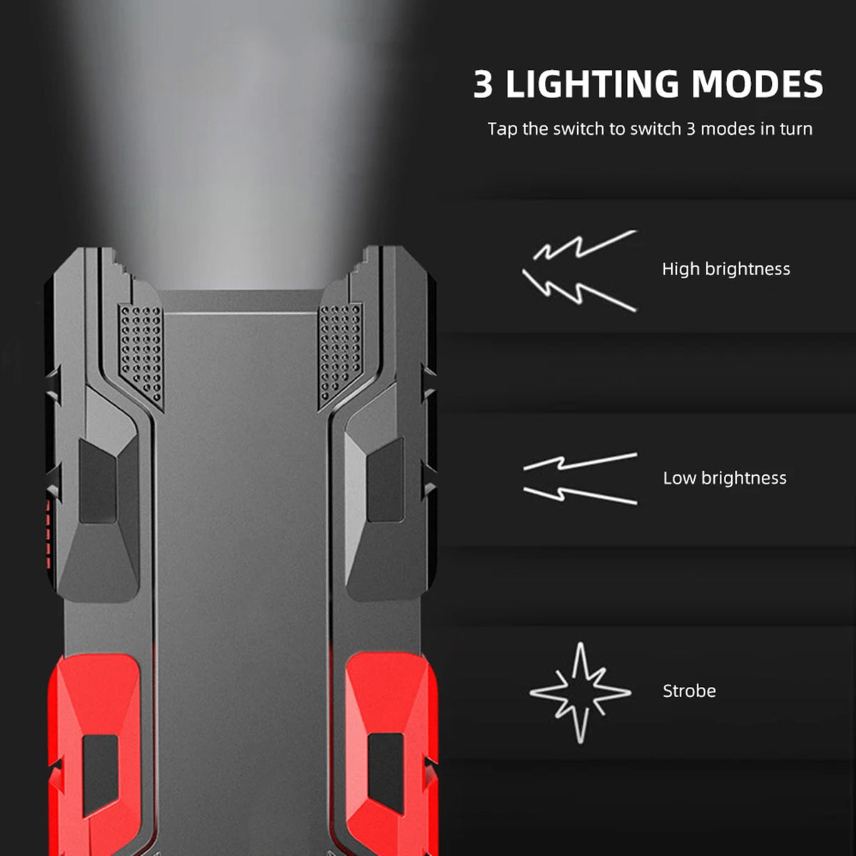 Mini LED flashlight in hand illustrating portable size