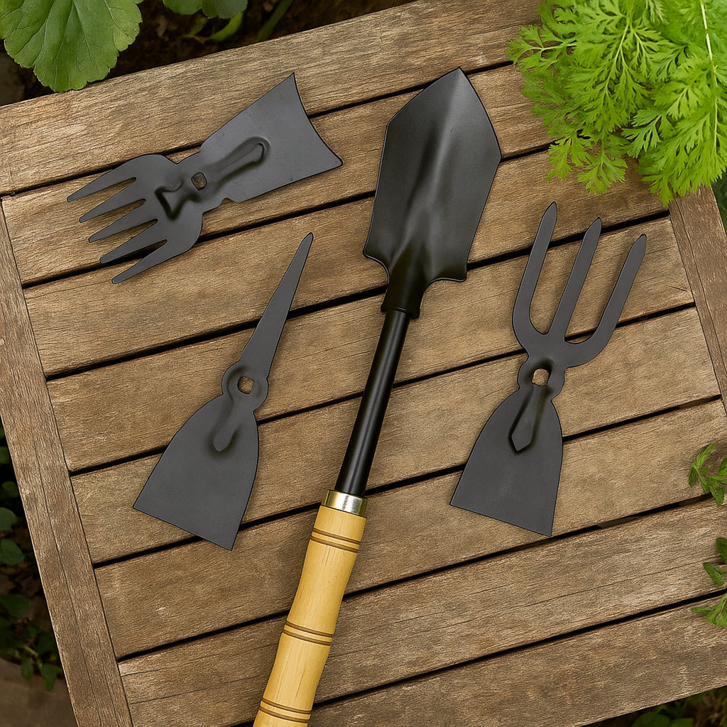 Rust-resistant metal gardening tools in use