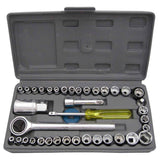 421 Socket Combination Toolkit - 40 Pcs Stainless Steel Set