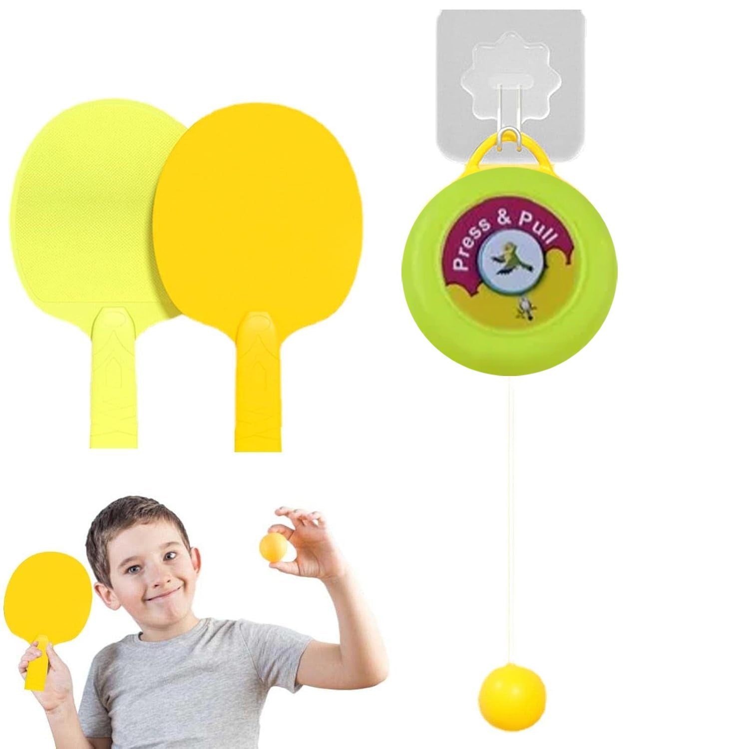 Portable Hanging Table Tennis Trainer – Indoor Self Training Set with 3 Balls