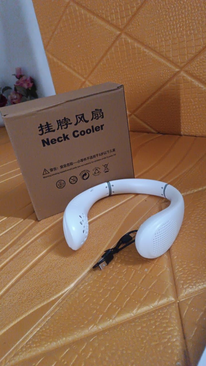 Portable Neck Fan – Wearable USB Rechargeable Headphone-Style Fan with 3 Speeds for Travel & Outdoor Use