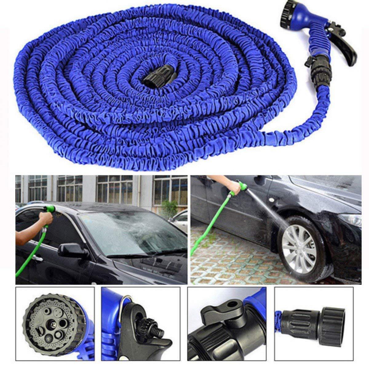 50 Ft Expandable Hose Pipe Nozzle For Garden Wash Car Bike With Spray Gun