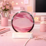 Round Sand Art LED Table Lamp Decorative Night Light