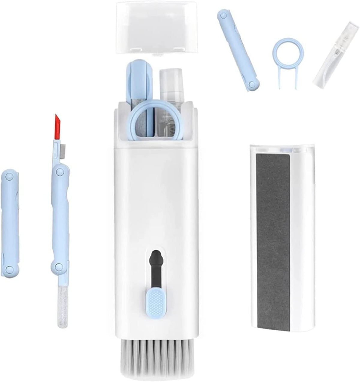 Compact 7-in-1 electronic cleaner kit held in hand