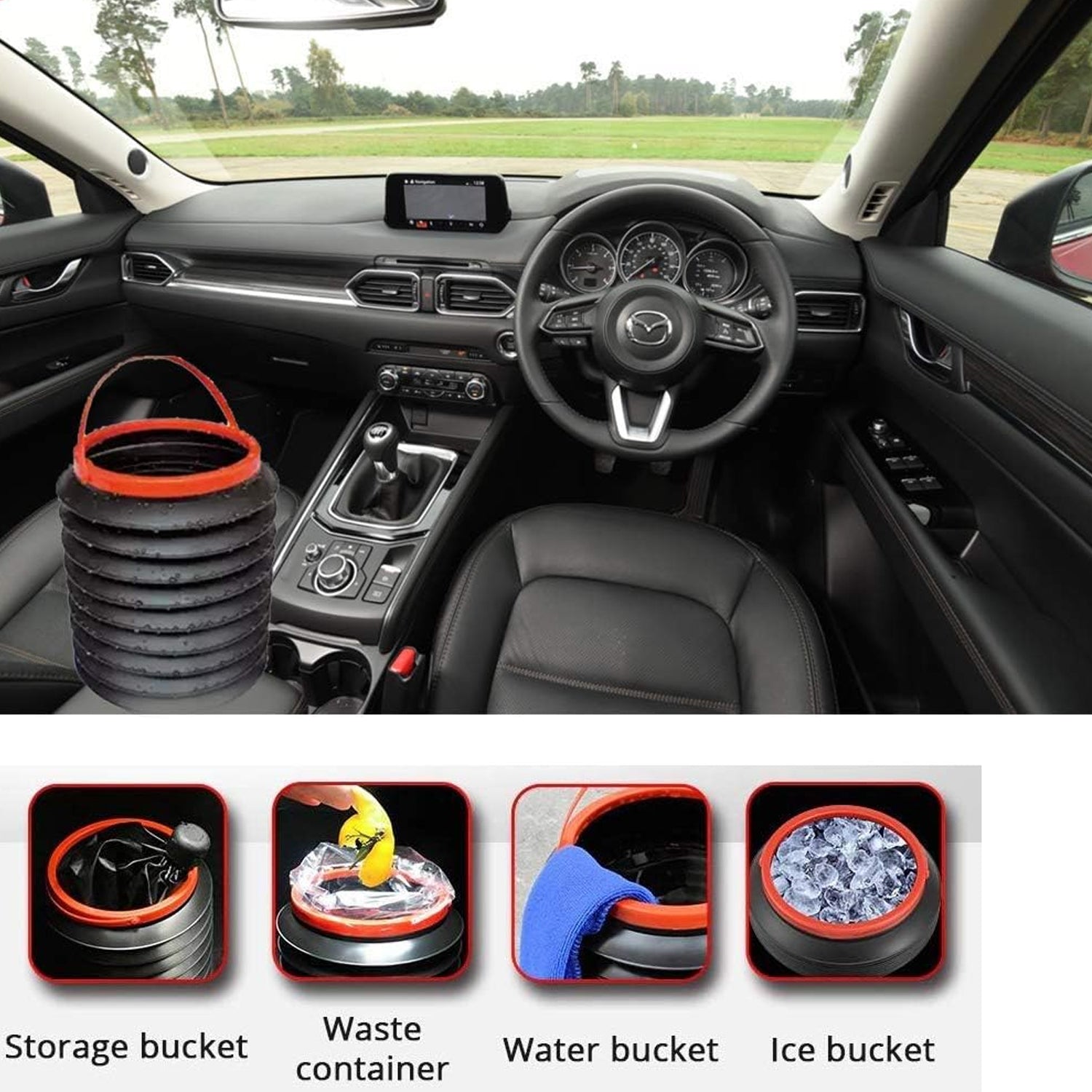 Foldable Storage Bucket - Multiuse for Home, Car & Kitchen