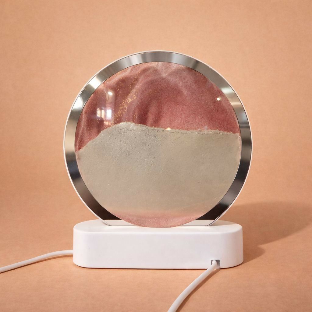 Round Sand Art LED Table Lamp Decorative Night Light