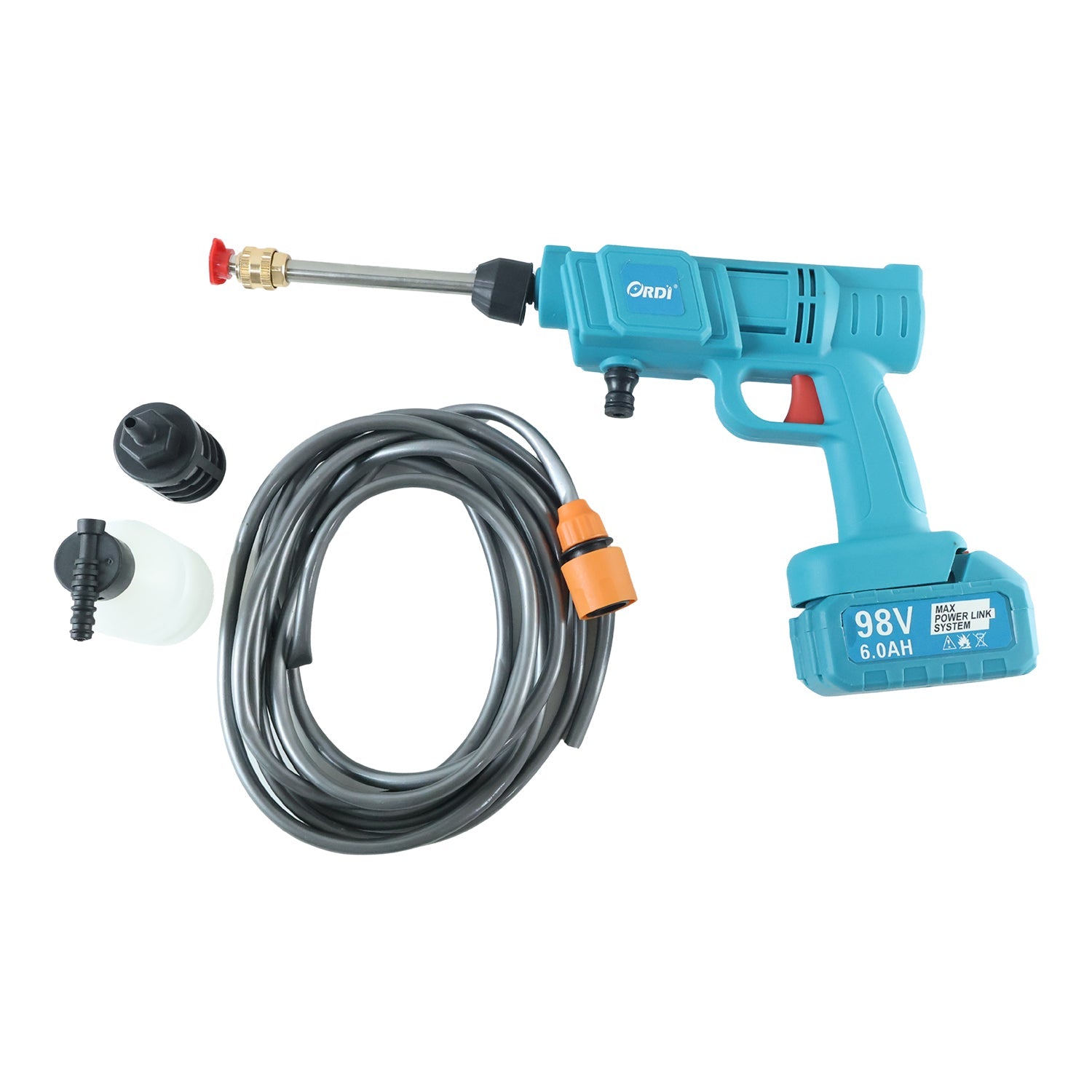 98v High Pressure Wireless Car Washer Kit With Battery And Accessories (1 Set)