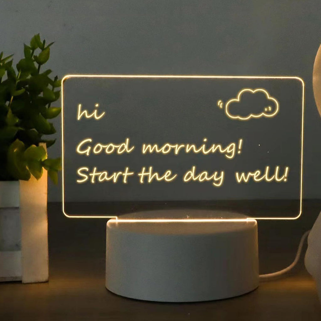 Led Acrylic Writing Message Board Night Lamp With Marker Pen