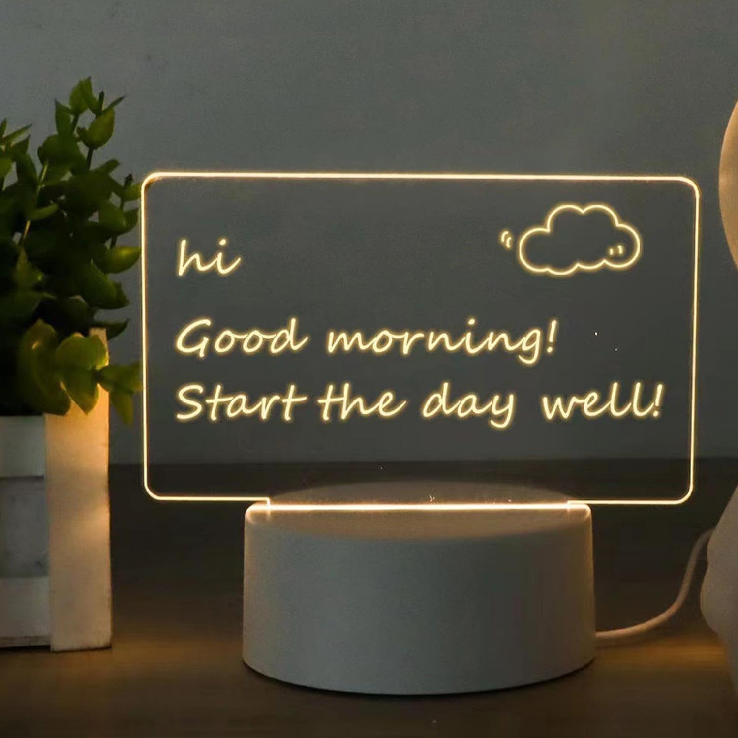 Led Acrylic Writing Message Board Night Lamp With Marker Pen